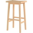 thumbnail image 5 of Favory 24 Inch High Easy to Maintain Single A Frame Classic Bar Stool Saddle-Seat with Built in Bars as Footrests, Natural Wood, 5 of 7
