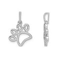 thumbnail image 3 of 1/4 Carat (Ctw) Lab-Grown Diamond Paw Print Charm Pendant Necklace in 14K White Gold with Chain for Women, 3 of 5