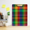 thumbnail image 5 of FMSHPON Rainbow Plaid Clipboard Hardboard Wood Nursing Clip Board and Pull for Standard A4 Letter 13x9 inches, 5 of 7