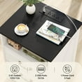 thumbnail image 3 of Homieasy Nightstand with Charging Station -2 USB Ports, 3 AC Outlets, Farmhouse Rustic Wood End Table with 2 Drawers & Open Shelf for Bedroom, Living Room,Rustic White, 3 of 6