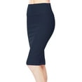 thumbnail image 2 of Urban CoCo High Waist Stretch Bodycon Pencil Skirt (Navy Blue, L), 2 of 4