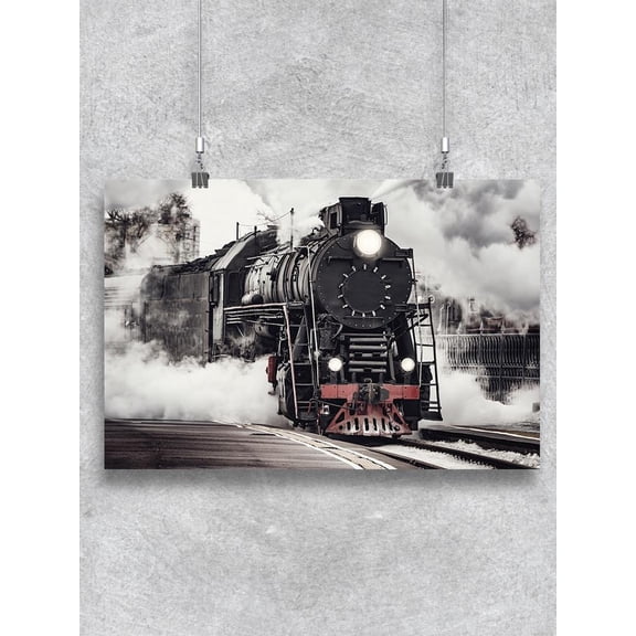 Steam Train Departs From Station Poster -Image by Shutterstock