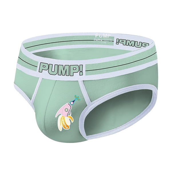 Pump! Calzoncillos De Hombre De Algodón Puro Entrepierna Doble Capa Cómodo Transpirable Impresión De Dibujos Animados Suave De Cintura Baja Ropa Interior Juvenilpangjing