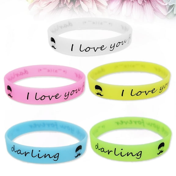 PENIKOKO 25pcs Custom Silicone Wristbands Glow in Dark Bracelets Assorted Colors for Carnival Party Favors