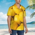 thumbnail image 5 of Easygdp Ripe Yellow Lemon Men's Hawaiian Shirts Print Lapel Short Sleeve for Beach, vacation, party, casual occasions - X-Large, 5 of 9