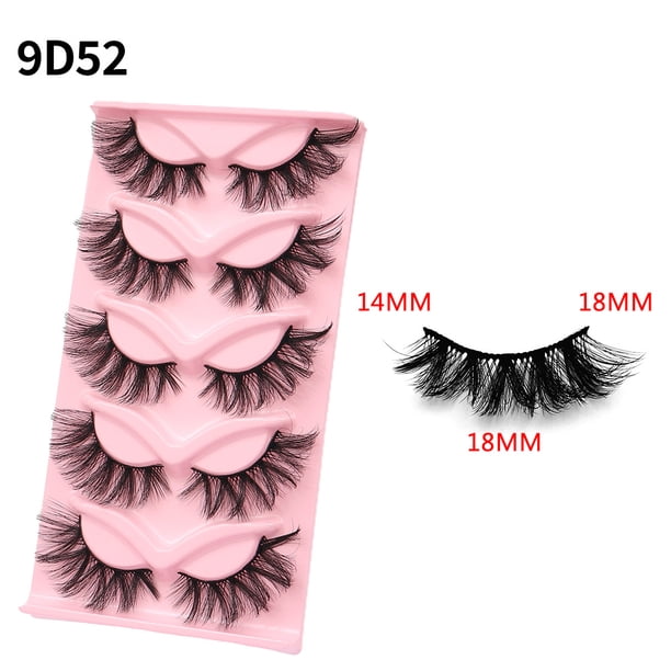 Xiao Hua 10 pares de pestañas postizas de visón tenues, suaves y voluminosas, de aspecto natural, 9D52