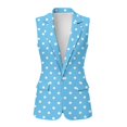 thumbnail image 2 of Uorisanigo White Polka Dots Women's Suit Vest with Pockets Open Front Blazer Vest for Women Size S Sleeveless Lightweight Waistcoat Vests Dressy, 2 of 7