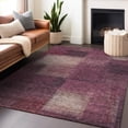 thumbnail image 6 of HomeRoots 662581 5 x 8 ft. Plum & Beige Abstract Washable Machine Made Rectangle Area Rug with UV Protection, 6 of 9