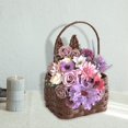 thumbnail image 3 of Cesta de Pascua portátil con orejas de conejo, cesta de regalo para almacenamiento de dulces y huevos, hecha a mano con asa, organizador de maquillaje marron oscuro DYNWAVEMX Cesta de picnic, 3 of 6