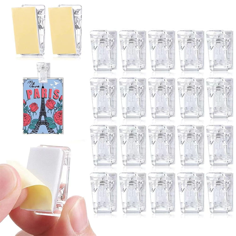 NOGIS SelfAdhesive Clips 25 Pcs Tapestry Hangers Sticky Photo Clips