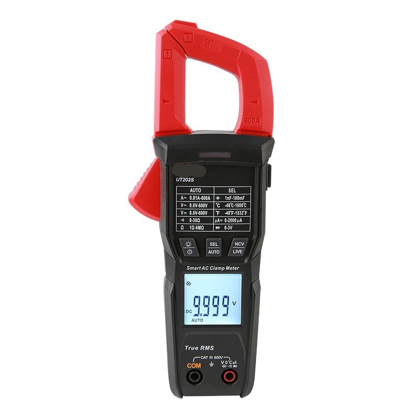 Digital Clamp Meter DC Current Pliers Ammeter Voltage Tester Temperature Frequency Meter Auto Range ,High&Low Sensitivity