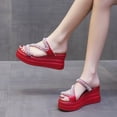 thumbnail image 1 of Zapatillas de plataforma de verano para mujer, Sandalias de tacón alto 2022, zapatillas de perlas con plataforma, zapatillas de playa con plataforma de cuña, Toe abierto 39 Gao Jinjia LED, 1 of 2