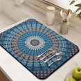 thumbnail image 3 of 2 Pack Washable Rubber Bohemian Vintage Floral Dish Drying Mats for Kitchen Counter Home Large Coffee Bar Pad Accessories and Decor for Utensils Stemware (2pcs 18''x24''+19.5''x12''), 3 of 6