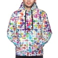 thumbnail image 3 of Zufioo Colorful Watercolor Dots Design Fleece Comfortable Hoodie for Mens,Sweatshirt for Men,Pullover Hooded Sweatshirt for Men -Small, 3 of 5