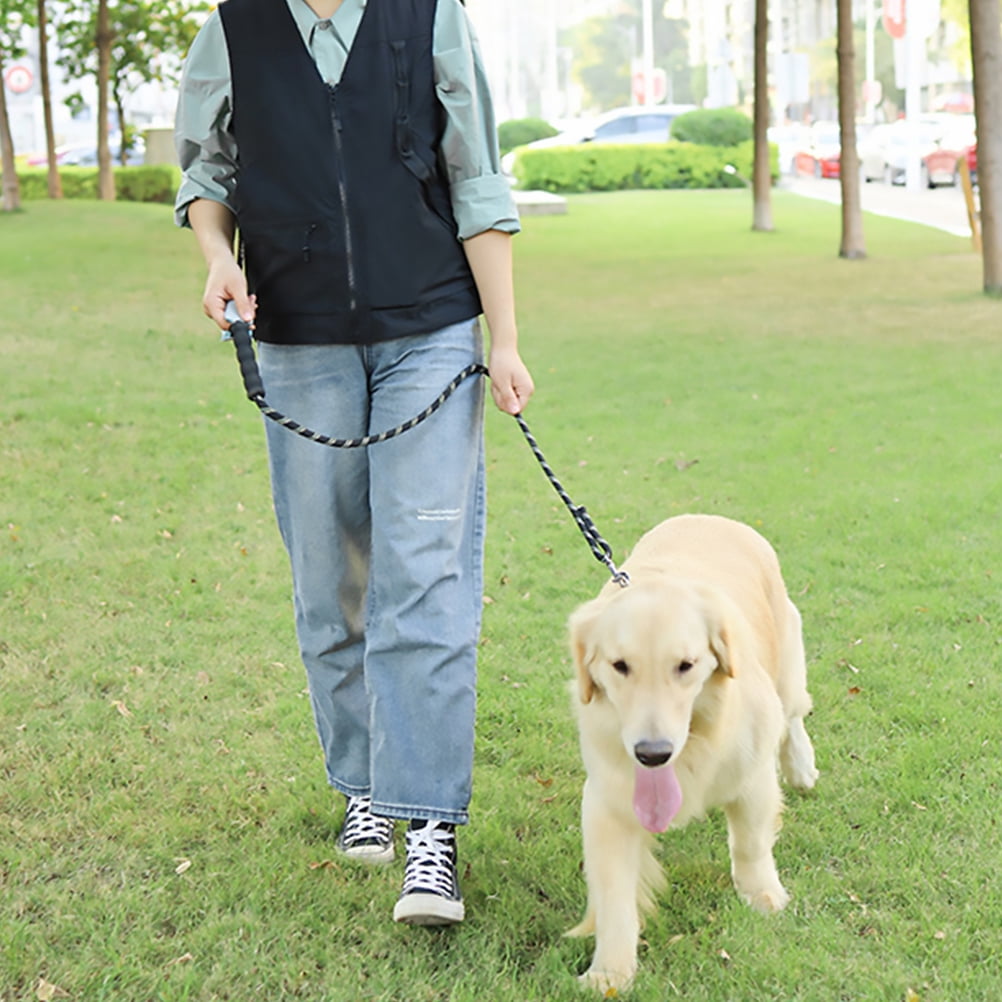 LIOOBO  Dog Handler Vest, Black Polyester and Mesh, Adjustable Waist, Comfortable and Durable