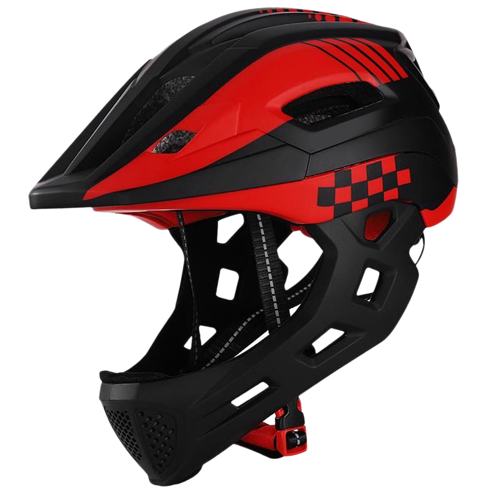 Amdohai Kid Bike Full Face Helmet Children Safety Riding Skateboard Rollerblading Helmet Sports Head Guard with Taillight and Detachable Chin