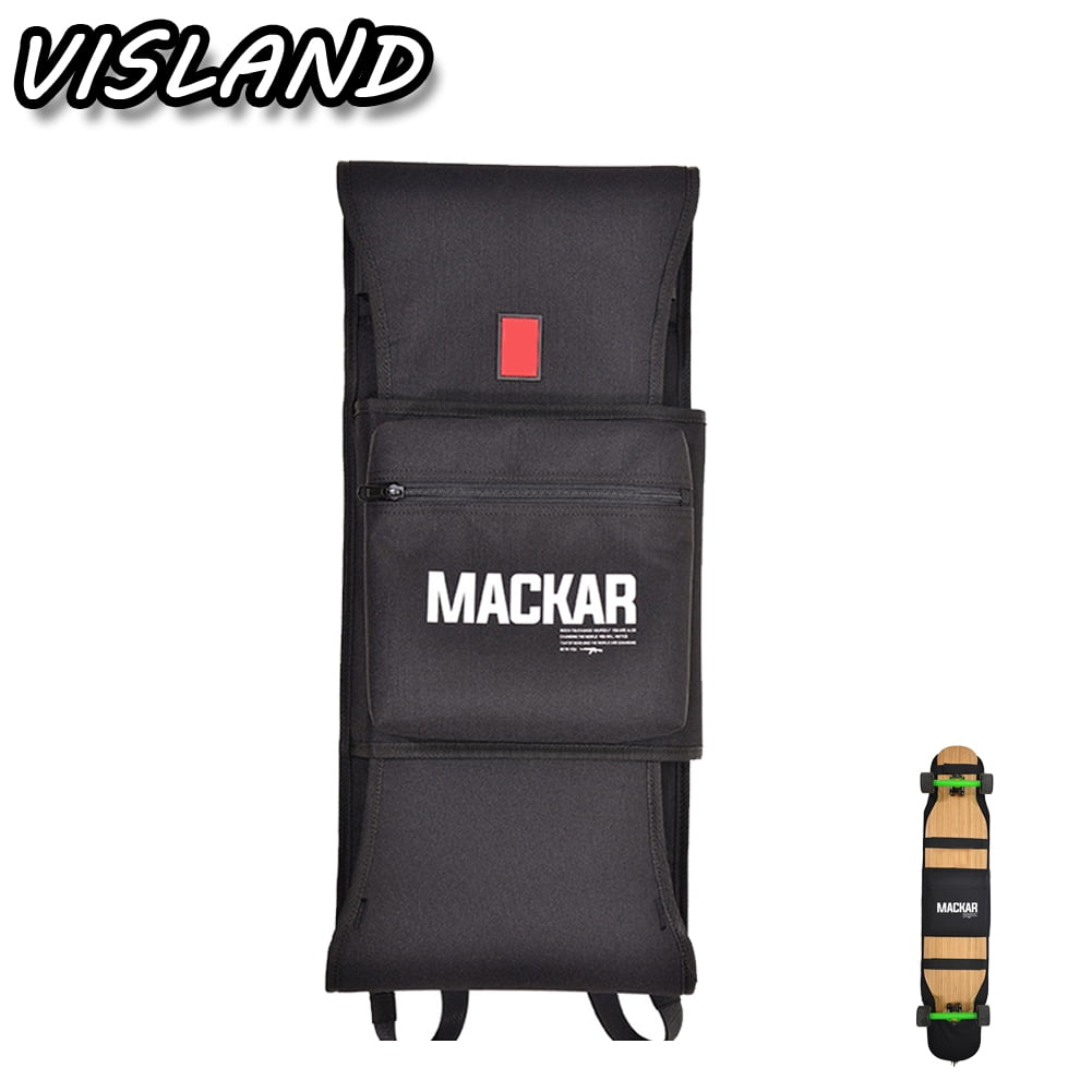 Visland Wear-Resistant Electric Skateboard or Regular Skateboard Longboard Backpack Bag Carrier for Any Size Board with Compartment, can Storage (No Skateboard) (Black)