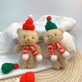 thumbnail image 5 of Oso de peluche de 15 cm con bufanda roja navideña kawaii, muñeco de peluche para niña, llavero colgante para bolso, regalo de Navidad para niños, 5 of 5
