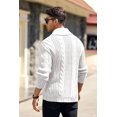 thumbnail image 3 of LAICAIW Mens Cable Knit Cardigan Sweater Shawl Collar Loose Fit Long Sleeve Casual Cardigans, 3 of 5