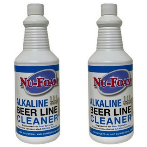 Nu-Foam Alkaline Beer Line Cleaner, Heavy-Duty Degreaser, 32oz (2-Pack), Commercial Use