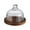 Brown, variant on Glass Dome with Wooden Base for Food Display Cheese Serving Platter Dessert Stand with Clear Cover for Kitchen Tabletop Use