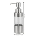 thumbnail image 3 of Tebru Stainless Steel Manual Hand Liquid Lotion Soap Dispenser Pump Bottle, Transparent, 3 of 8