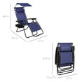 thumbnail image 3 of Best Choice Products Folding Zero Gravity Recliner Patio Lounge Chair w/ Canopy Shade, Headrest, Tray - Navy Blue, 3 of 8