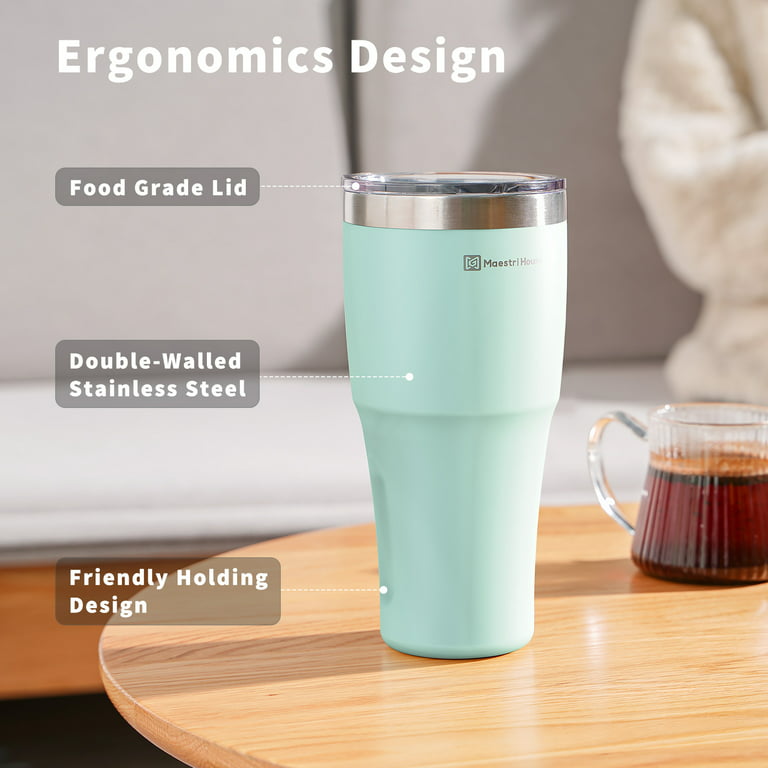 30 oz Travel Coffee Mug, Stainless Steel Insulated Coffee Tumbler with Lid, Spill-Proof Coffee Thermal Cup for Home Outdoor, Size: Large, Green