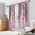 thumbnail image 2 of Yayeee Window Curtains Set of 2 for Living Room Light Filtering 63"x42", Cute Black Girl, 2 of 7