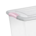 thumbnail image 4 of Sterilite 26 Liter Latch Box, Small Clear Plastic Storage Bin with Lid - Pink Latch, 4 of 5
