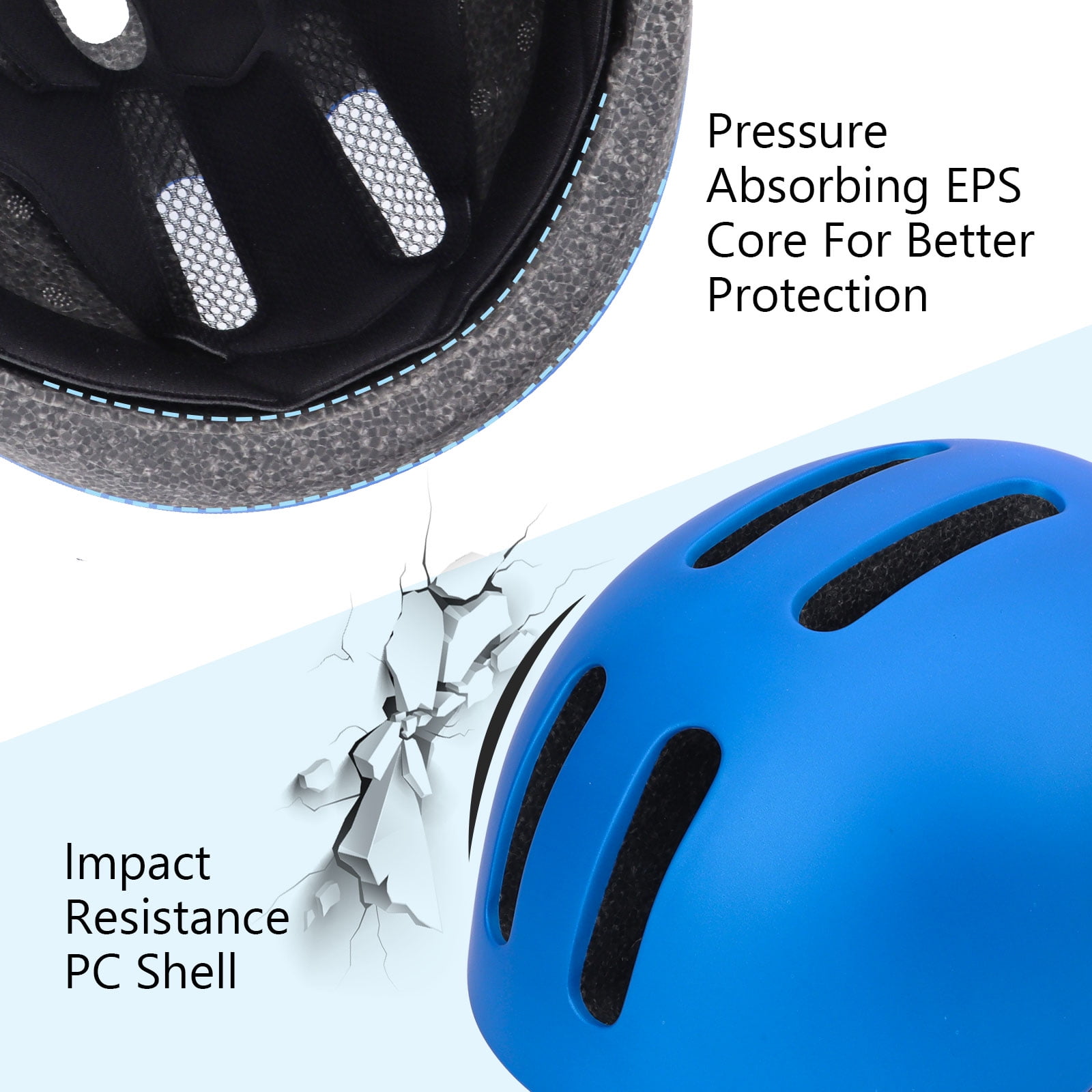 Semfri Adult Bike Helmet Skateboard Road Cycling Helmet Suitable Multi-Sport Scooter Skating Bicycle Medium Size for Men Women Blue