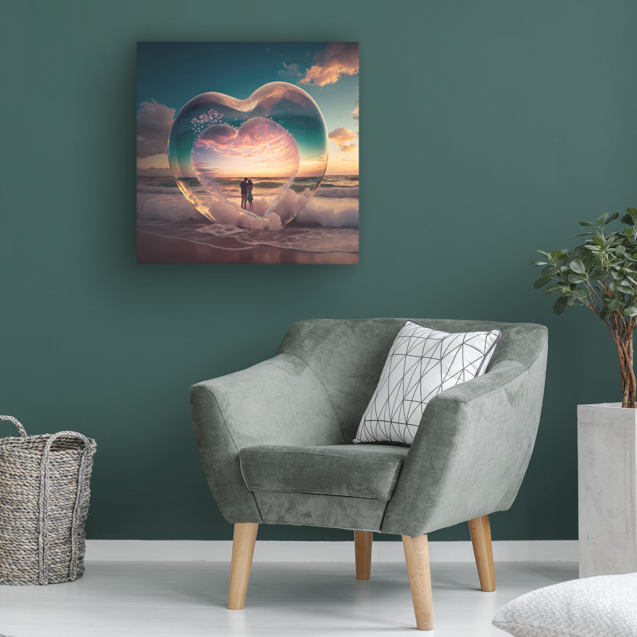Canvas Wall Art - Ray Heere 'Love Is In The Air 15' Wall Art for Living Room, Bedroom, or Office Décor by Trademark Fine Art - 35 x 35 Inches