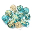 thumbnail image 3 of 6 Style Plating Acrylic Beads Metal Enlaced Round & Flower Mixed Color 11~16.5x8~13x5.5~12mm Hole: 1.2~2.5mm 137pcs/box, 3 of 6