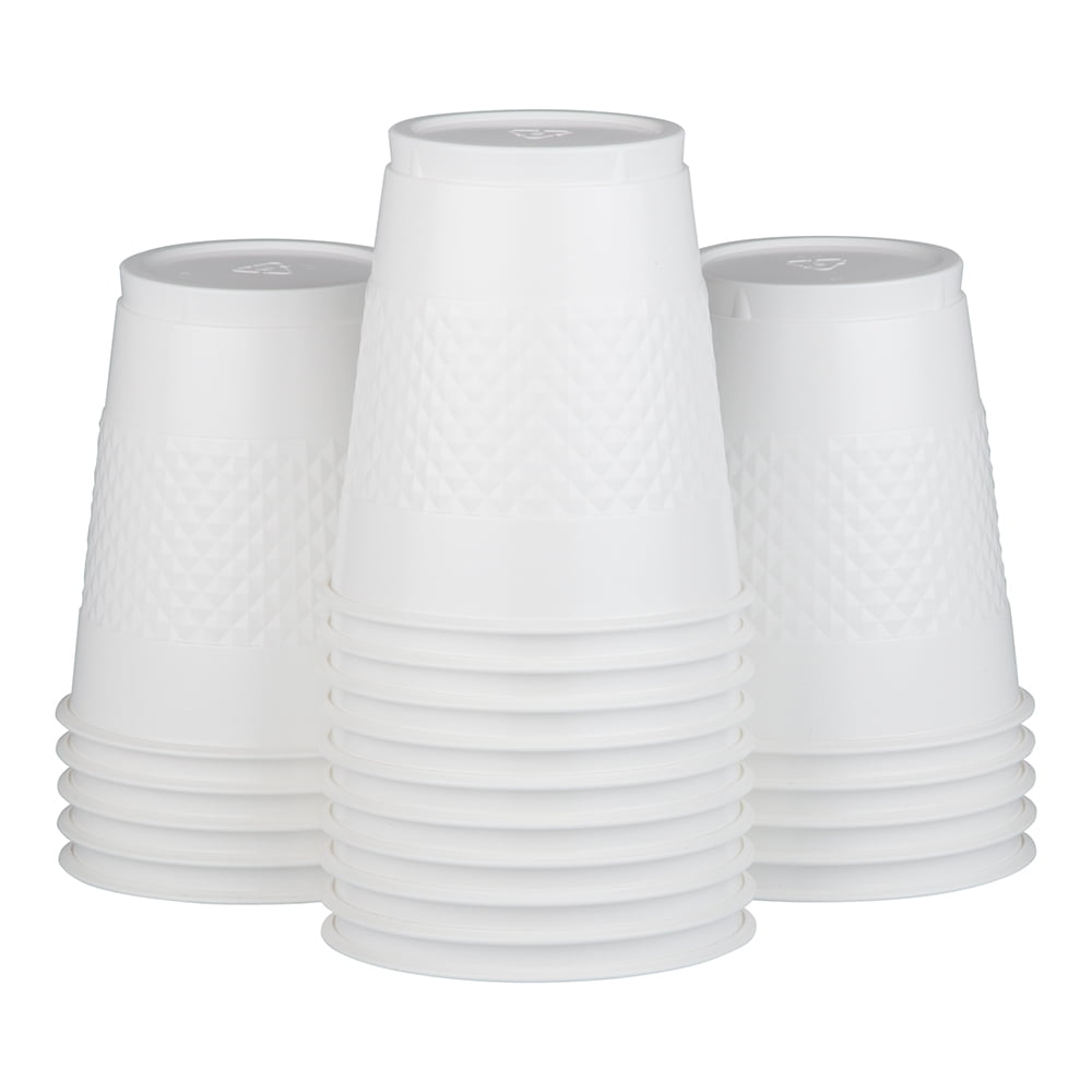 JAM Bulk Plastic Cups, 12 oz, White, 200 Cups/Box