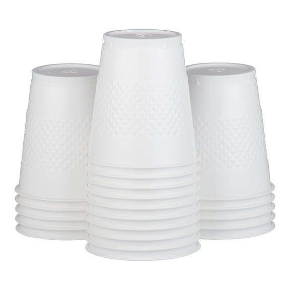 JAM Paper Plastic Cups, 12 oz, White, 20/Pack