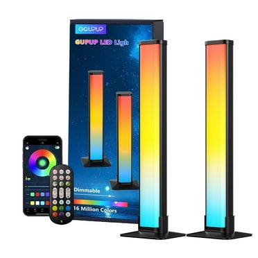 GUPUP RGB LED Light Bars, Music Sync TV Backlight with USB Powered , APP And Remote Control Color Changing Desktop Gaming Lights for Bedroom,2pack