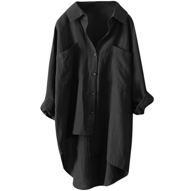 Camisas de manga larga para mujer Camisa túnica de trabajo elegante Color sólido Rebeca de oficina lisa Tops