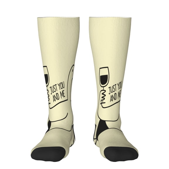 Cauagu just you and me Funny 13.8in Socks for Unisex for Men,Women and Teens with Christmas,Holiday or Birthday Gift