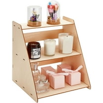 2-Tier Retail Table Display Stand Detachable Wooden Display Shelf Portable Retail Wooden Display Riser for Retail Table Top Counter Top Craft Shows Farmers Market Burlywood DIY