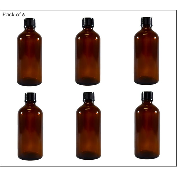 Download Amber Glass Bottles With Screw Cap Pack Of 6 3 4 Oz 100 Ml Best For Essential Oils And Liquids By Biorx Sponix Walmart Com Walmart Com
