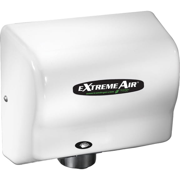 American Dryer ExtremeAir EXT7 M Steel Cover High Speed Automatic Hand Dryer 12 15 Second Dries 100 240V 540W Maximum Power 50 60Hz White Epoxy Finish