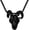 Black no chain, variant on Men's Stainless Steel Personality Vintage Hip Hop Devil Ghost Goats Sheep Skull Head Pendant Skeleton Amulet Necklace