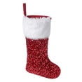 thumbnail image 5 of Dserhfy Christmas Sock White Long Plush High Gloss Sequins Bright Color Large Size Festival Prop Reusable Xmas Tree Ornament Kid Gifts Bag Pendant for Festival, 5 of 8