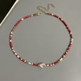 thumbnail image 5 of Collier de Perles Boho Mode Femme Imitation Perle Perle de Rocaille Brin Court Collier Ras-du-Cou Fait Main Bijoux Femme Gros, 5 of 5