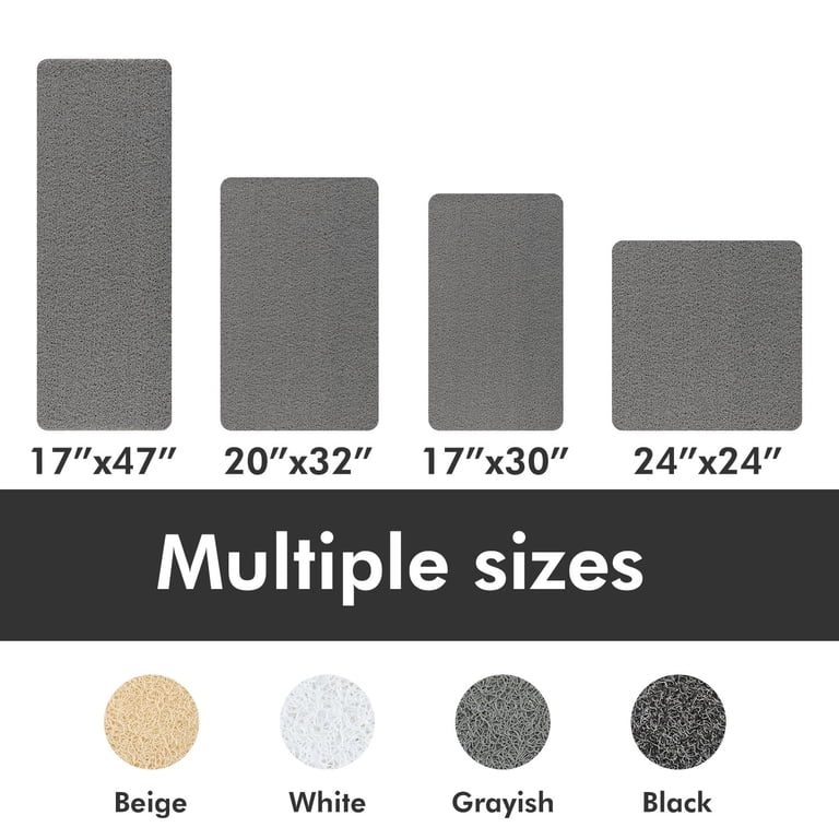 SIXHOME Non-Slip Shower Mat, Gray, 2-Pack 17" x 30" photo 4