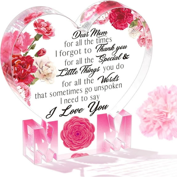 Gifts For Mom From Daughter Son Mother's Day Birthday Gifts For Best Mom Ever Ideas Gift 3.9x3.9 In Acrylic Plaque Desk Decorations Anniversary Valentine's Thanksgiving Day Decor