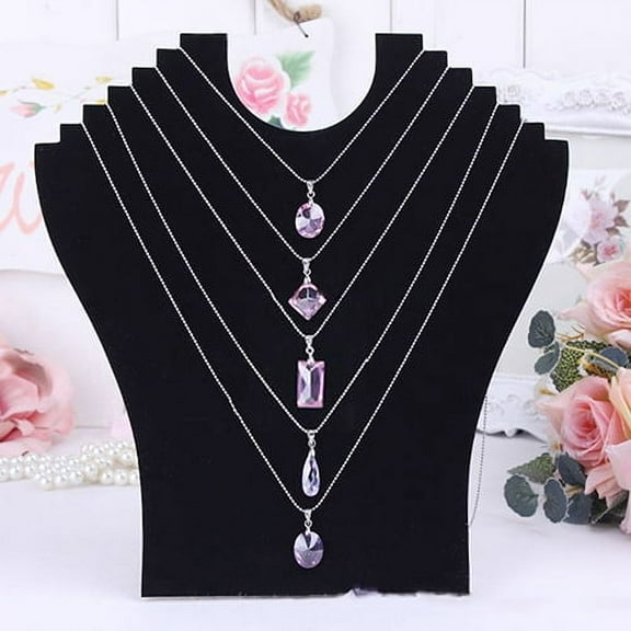 Skymirror Necklace Bust Jewelry Pendant Chain Display Holder Neck Velvet Stand Easel