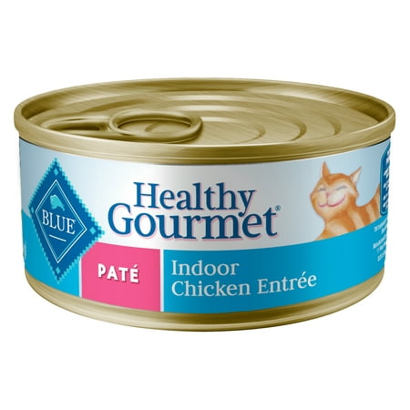 Blue Buffalo Healthy Gourmet Natural Adult Pate Indoor Wet Cat Food, Chicken Entree, 5.5-oz
