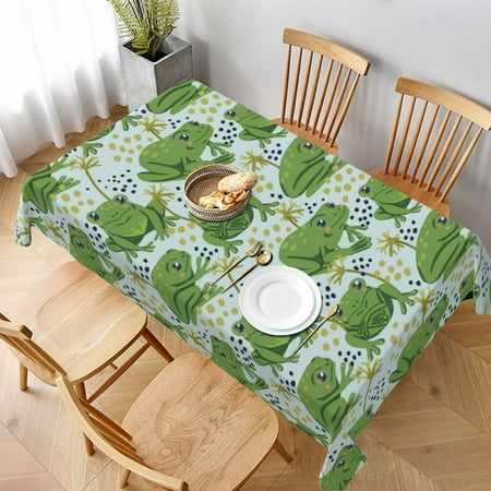 

Table Cloth Rectangle Table Cute Frogs Funny Tablecloth 60 x 90 Inch Wrinkle Resistant Decorative Fabric Table Cover for Dining Party Indoor Outdoor