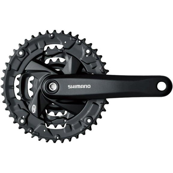 Shimano Acera FC-M371-L Crankset - 175mm, 9-Speed, 48/36/26t, Riveted, Square Taper JIS Spindle Interface, Black